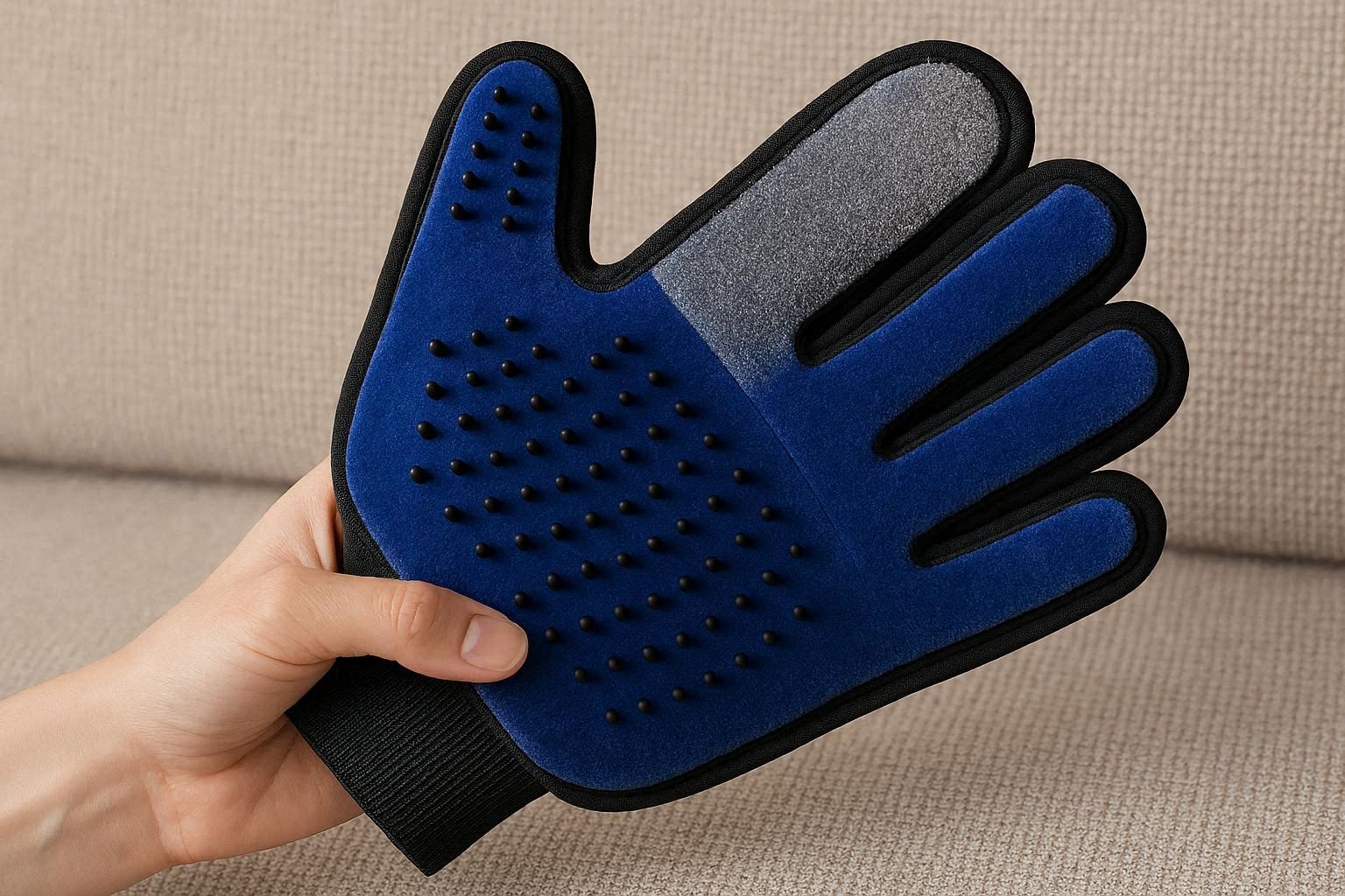 Dual Sided Pet Hair Remover Glove Velvet Deshedding Mitt Fabric Cleaner Brush For Furniture Couch Carpet Clothing