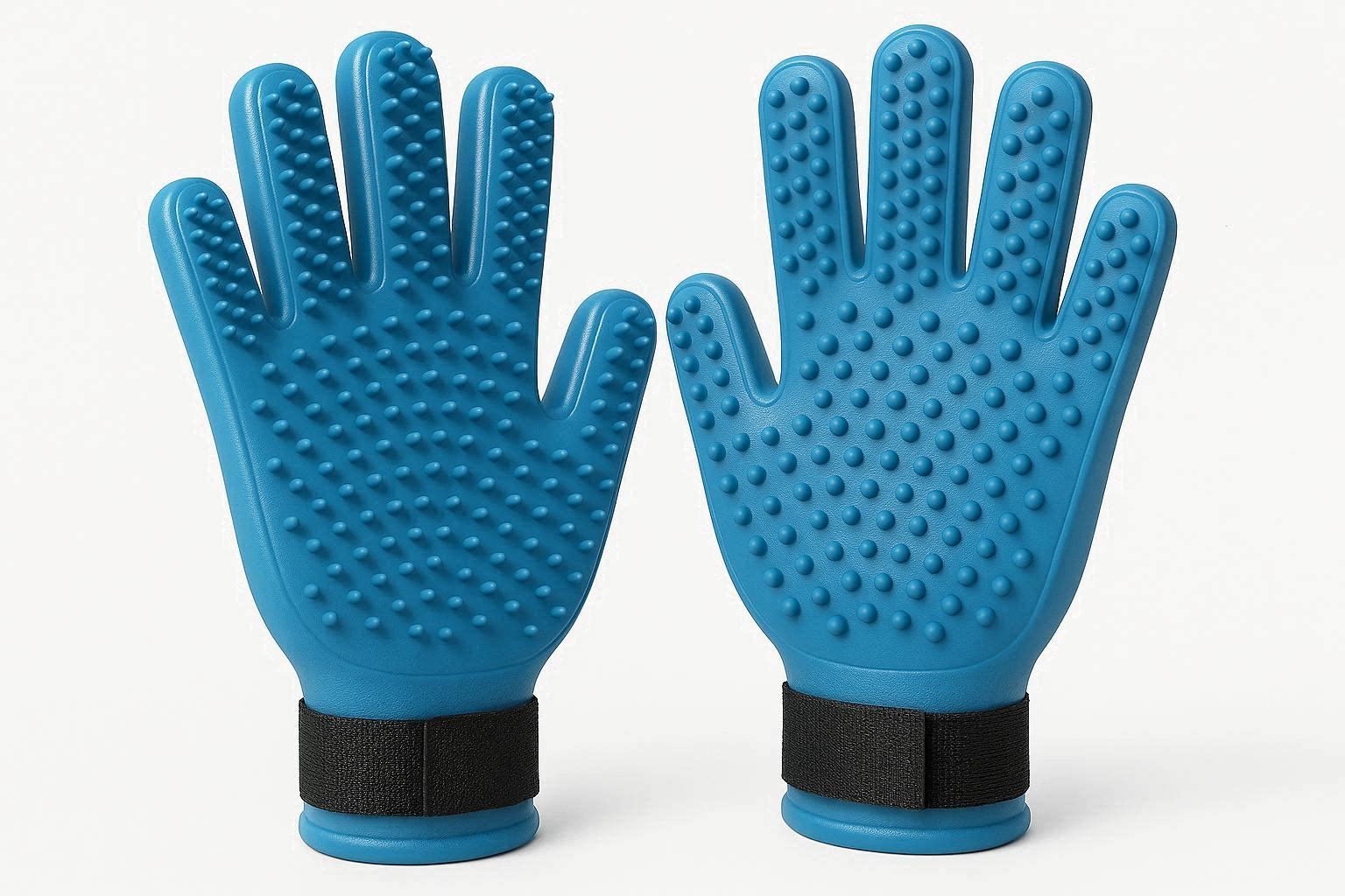Double Sided Pet Grooming Gloves Pair Heavy Duty Silicone Hair Remover Mitts For Dog Cat Bath Massage