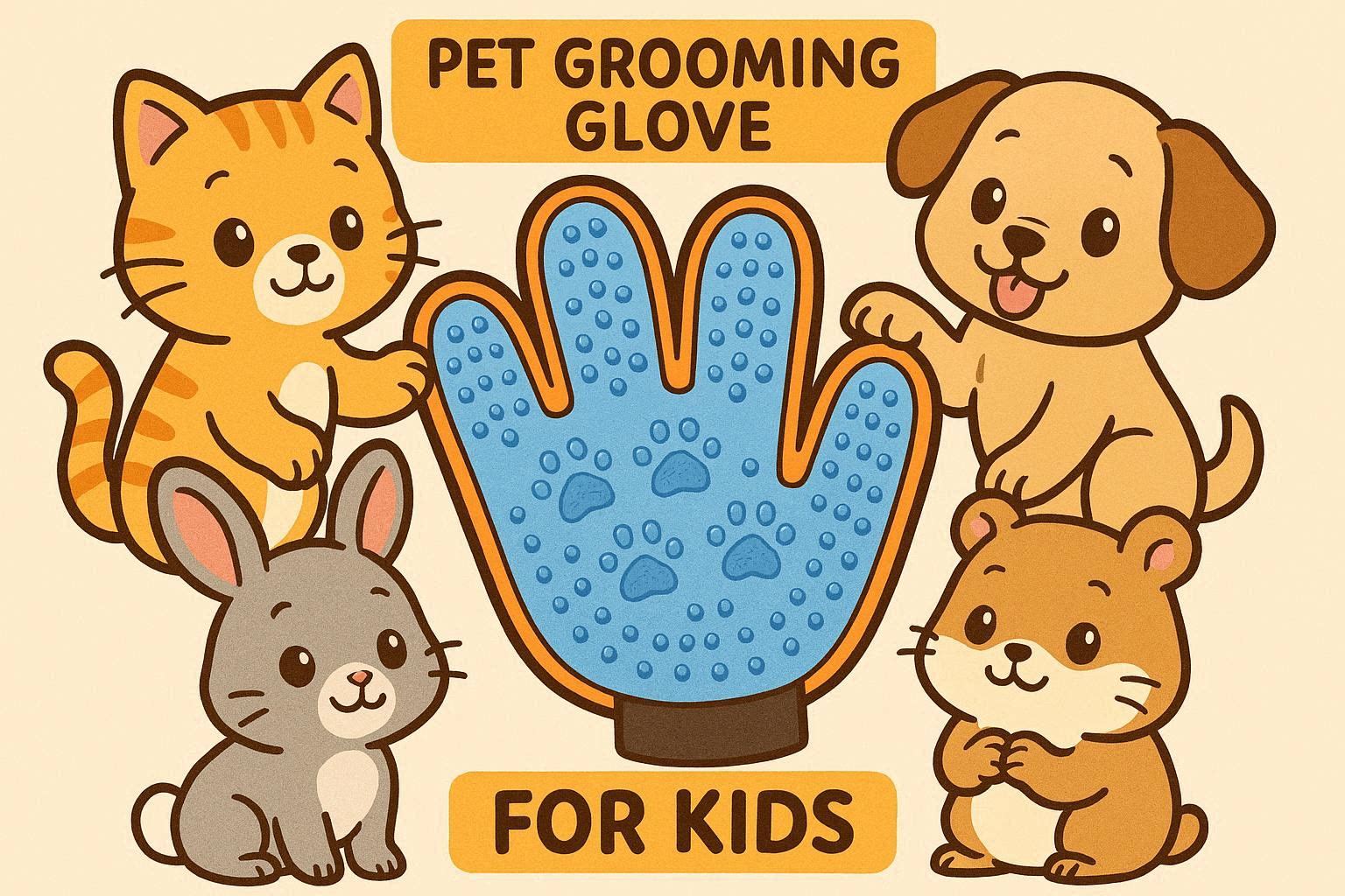 Cute Cartoon Animals Pet Grooming Glove Soft Silicone Hair Remover Mitt Decorative Deshedding Brush For Kids