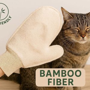 Eco Friendly Bamboo Fiber Pet Grooming Glove Natural Soft Hair Remover Mitt Gentle Cleaning Wipe For Cats Dogs