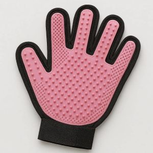 Mesh Backing Pet Hair Remover Glove Lightweight Breathable Grooming Mitt Quick Dry Fur Cleaner Brush Pink