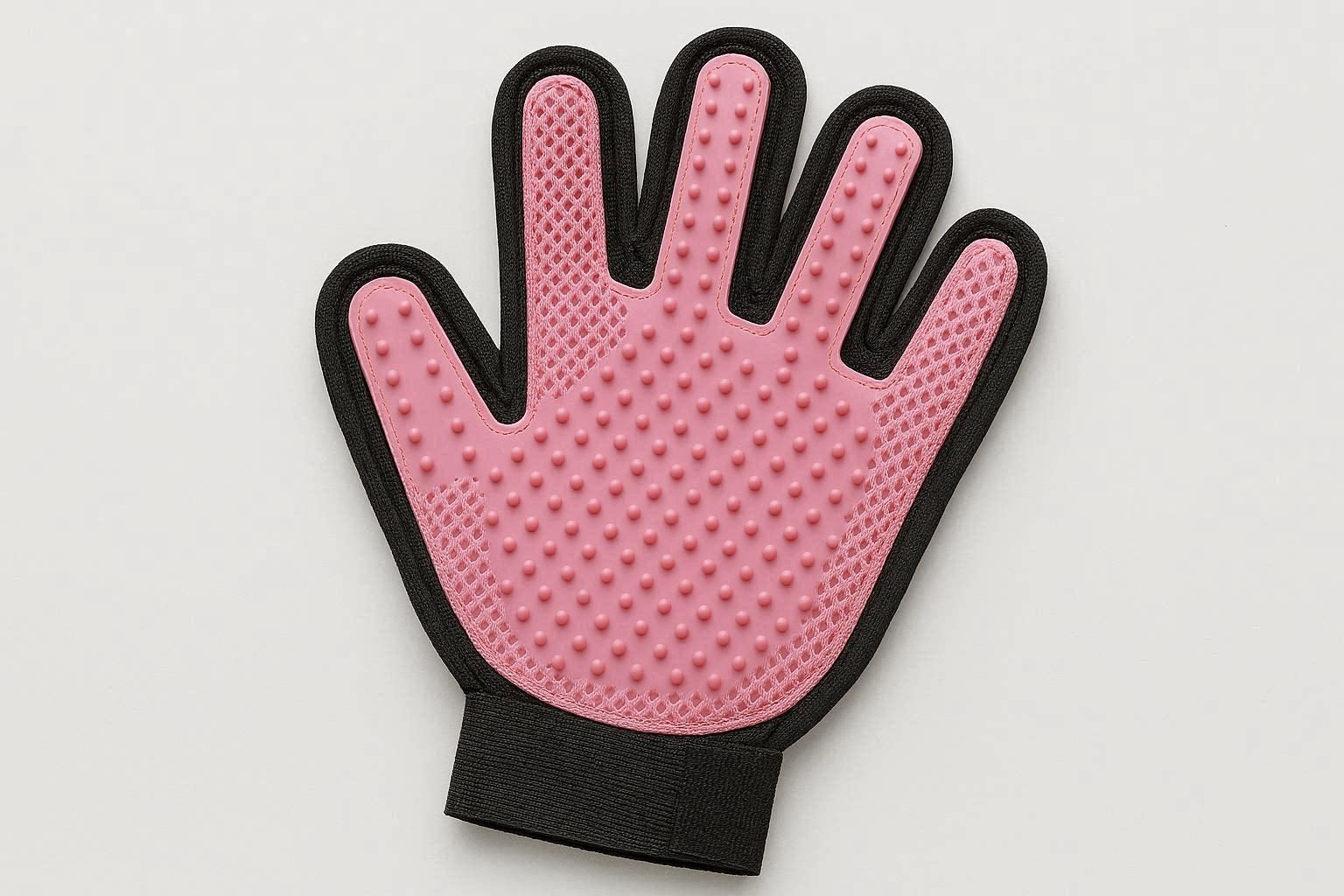Mesh Backing Pet Hair Remover Glove Lightweight Breathable Grooming Mitt Quick Dry Fur Cleaner Brush Pink