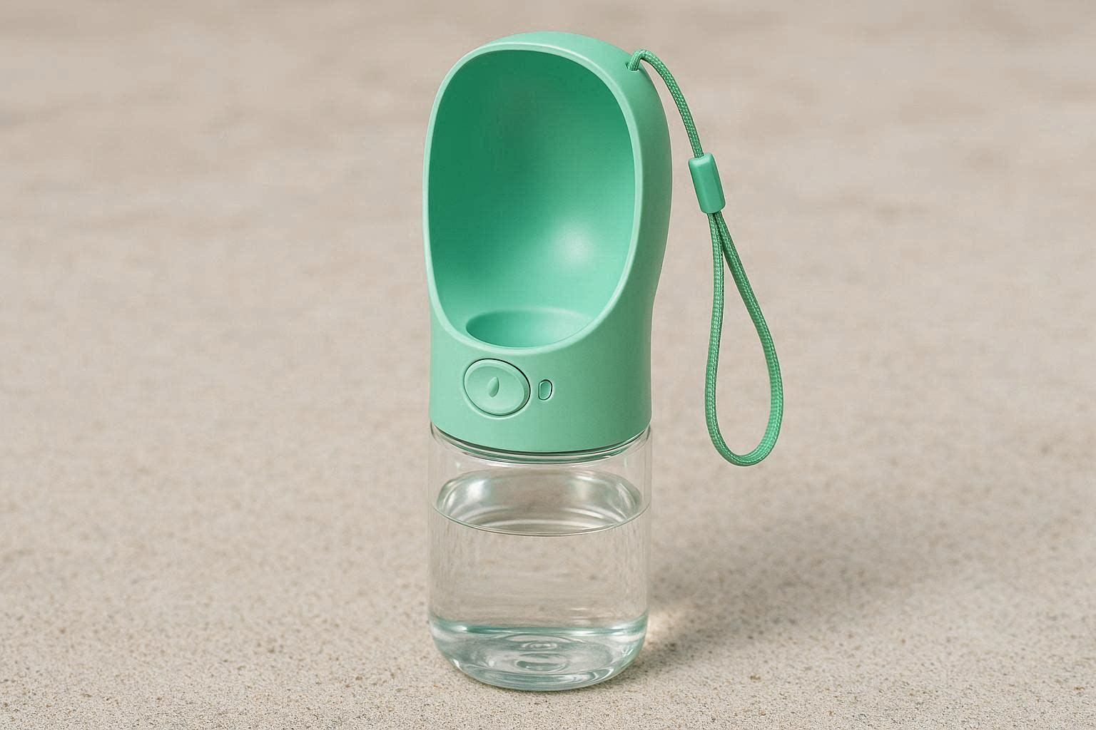 Portable Pet Water Bottle Leak Proof Dog Travel Drink Dispenser Plastic Puppy Walking Bowl Food Grade Green