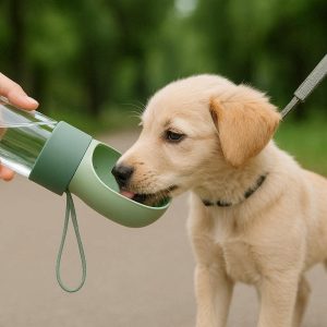 Glass Pet Water Bottle Portable Dog Travel Drink Dispenser Protective Silicone Sleeve Puppy Walking Flask Eco