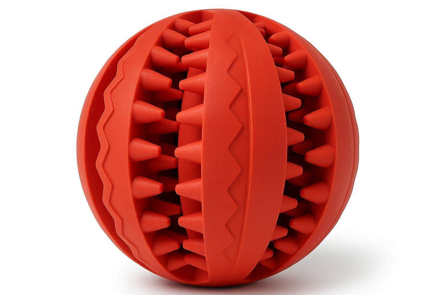Durable Rubber Dog Toy Heavy Duty Chew Ball Tough Interactive Pet Fetch Toy Eco Friendly Aggressive Chewers Red