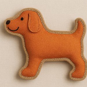 Soft Canvas Dog Toy Stuffing Free Crinkle Fabric Chew Toy Durable Animal Shape Pet Sound Pouch Washable Orange