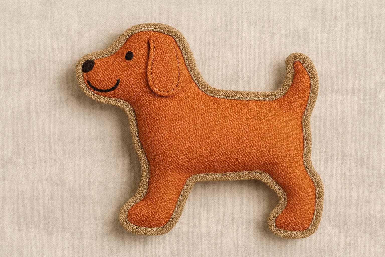 Soft Canvas Dog Toy Stuffing Free Crinkle Fabric Chew Toy Durable Animal Shape Pet Sound Pouch Washable Orange