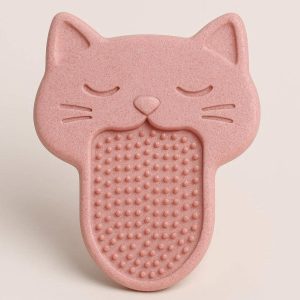 Cute Cat Tongue Massage Brush Textured Plastic Pet Grooming Tool For Licking Fur Comb Hair Detangling Cleaner