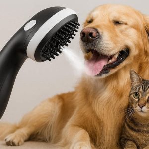 7 Steam Pet Grooming Brush Electric Spray Spraying Dog Cat Hair Comb Rechargeable Anti Flyaway Fur Cleaner Massager